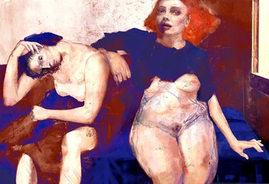  «Confused and Arrogant Woman». 58 x 85 cm. Håndkolorert grafisk trykk. Opplag: 26