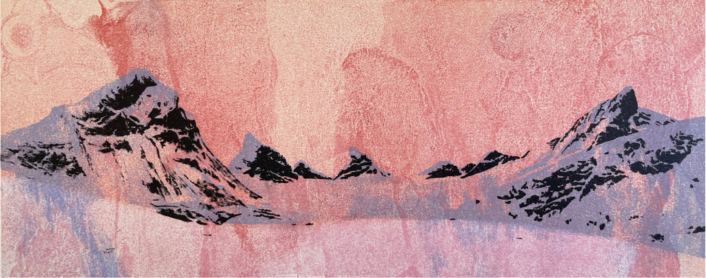 Mer som dette, litografi av Anne Kristin Hagesæther, 31 x 13 cm motiv ( 36,5 x 22 cm ark)