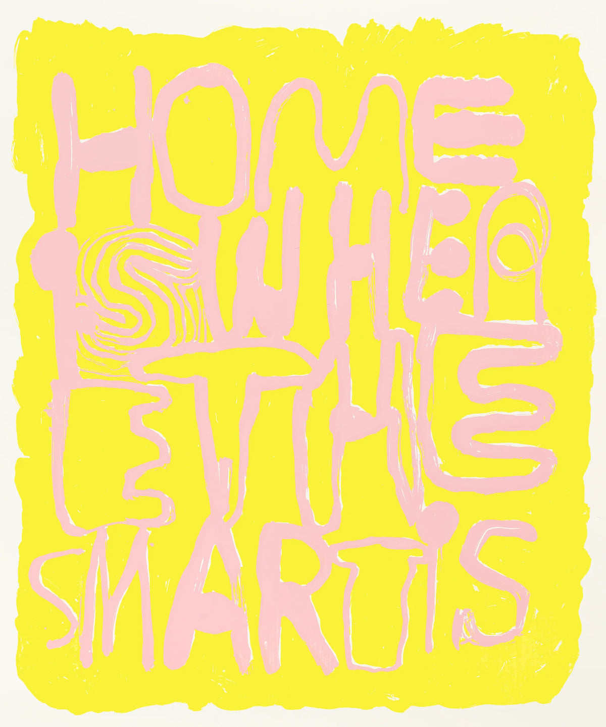Home is, silketrykk / serigrafi av Renate Thor, 70 x 82,5 cm (ark)