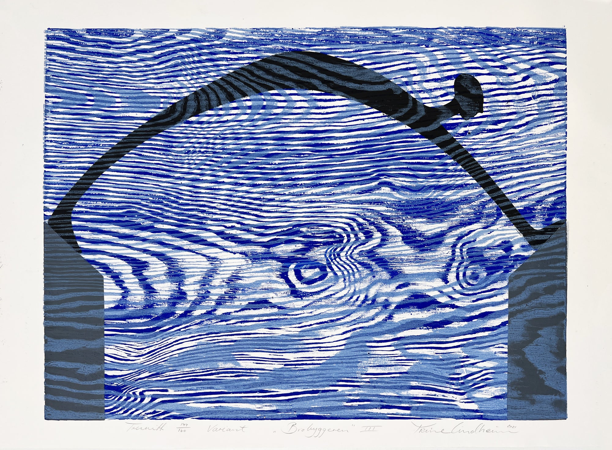 Brobyggeren III, tresnitt av Trine Lindheim, 60 x 46 cm