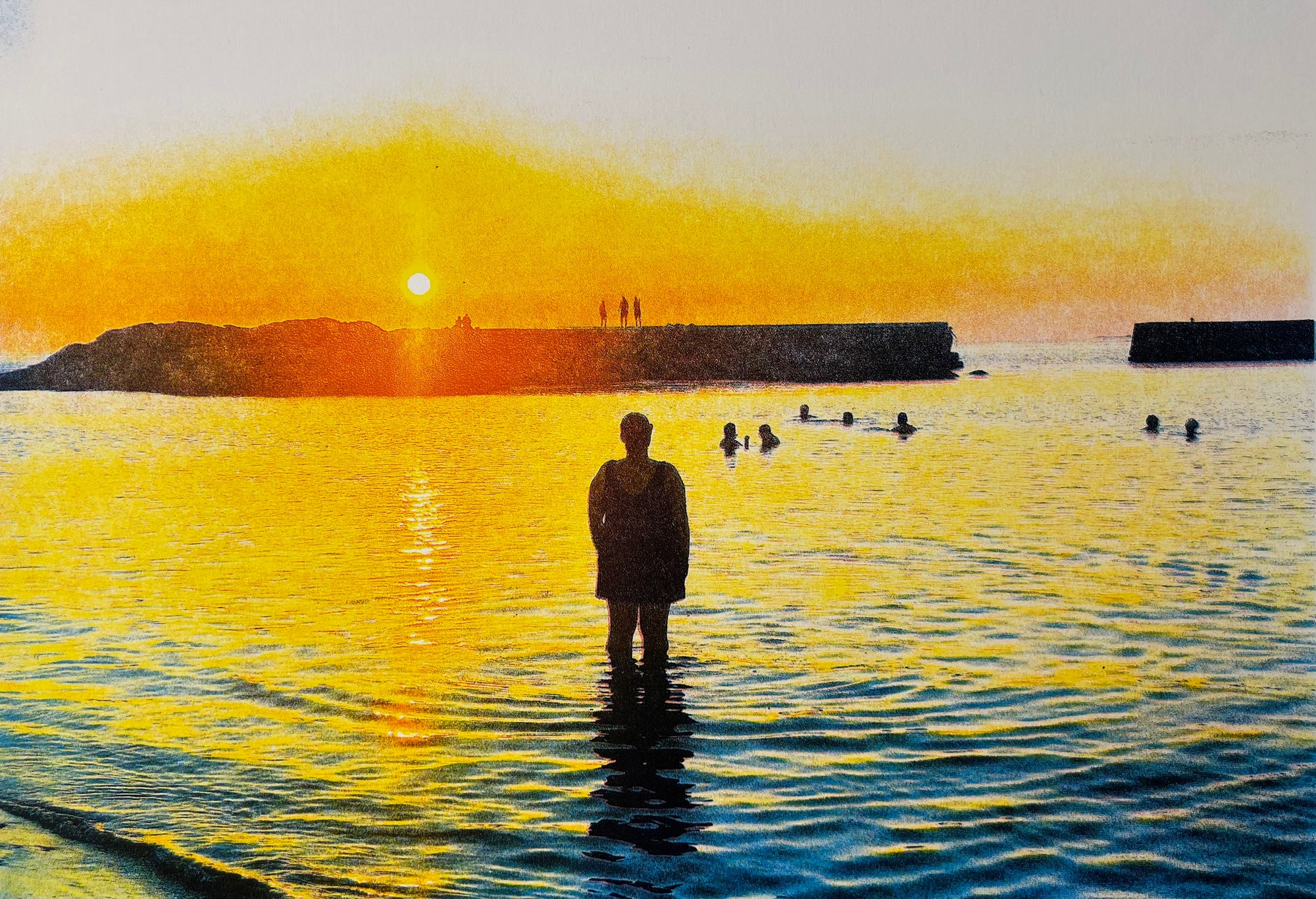 In a sea of embers, silketrykk / serigrafi av Hilde Rosenberg Bamarni, 49 x 34 cm motiv (70 x 50 cm ark)