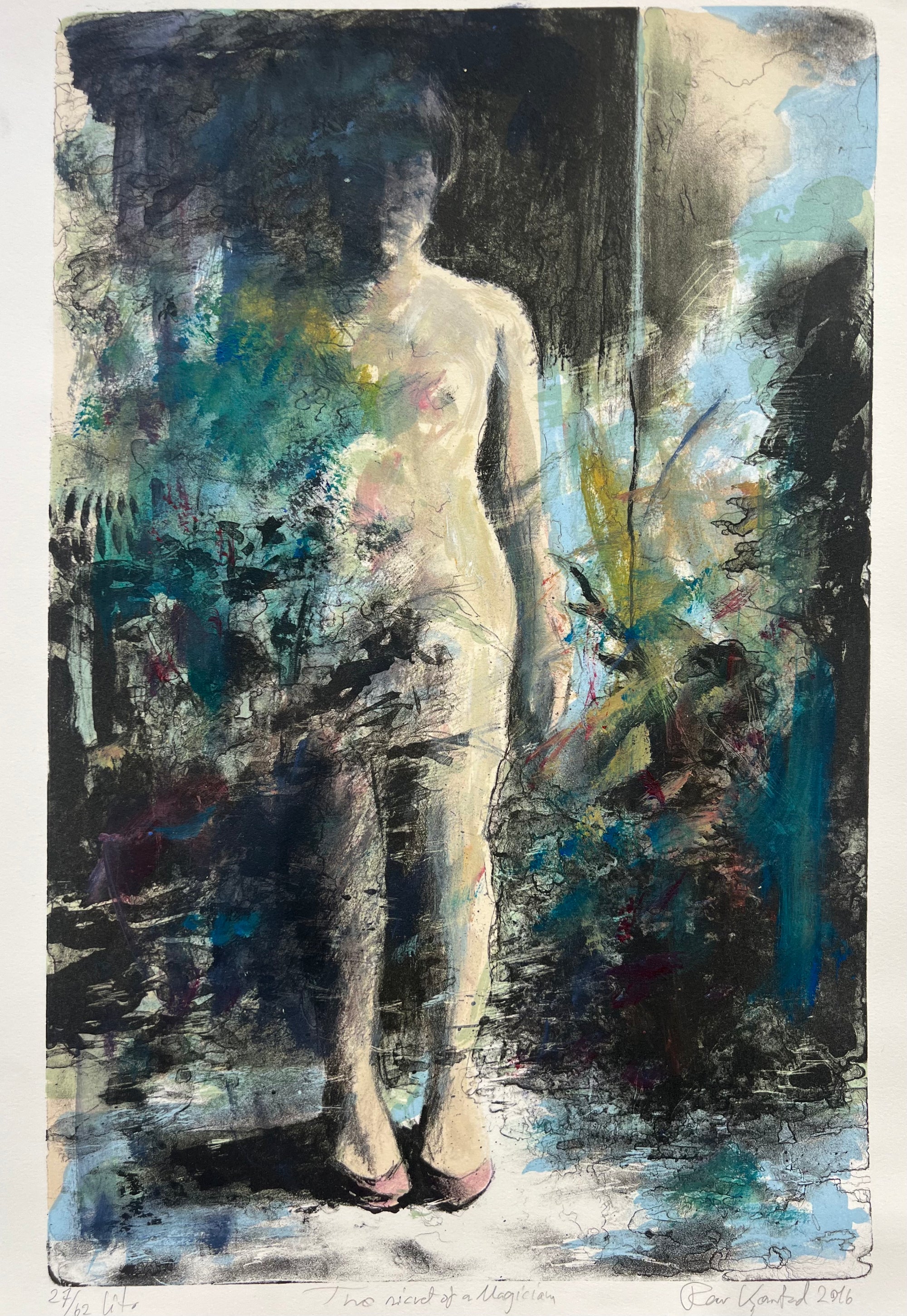 The secret of a magician, litografi av Roar Kjærnstad, 38 x 55,5 cm (ark)