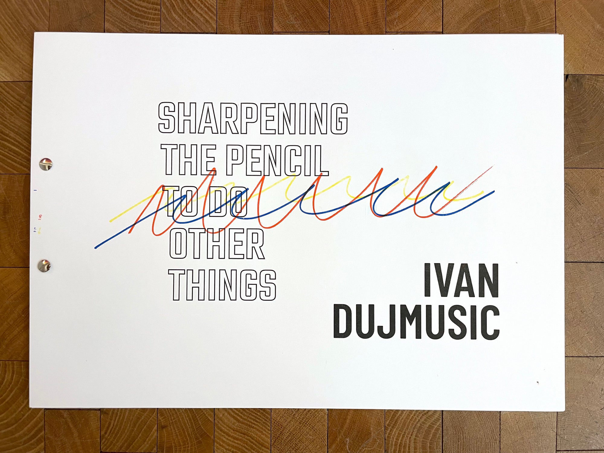 Sharpening the pencil to do other things, risoprint av Ivan Dujmusic, 42 x 29,5 cm