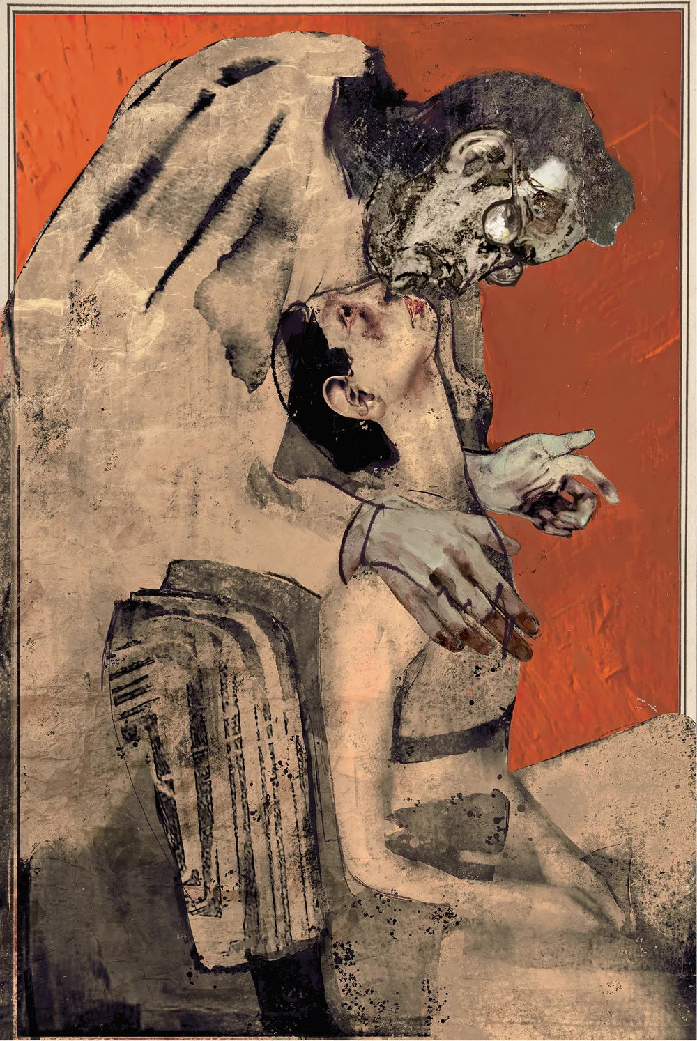Ancient Couple in Orange