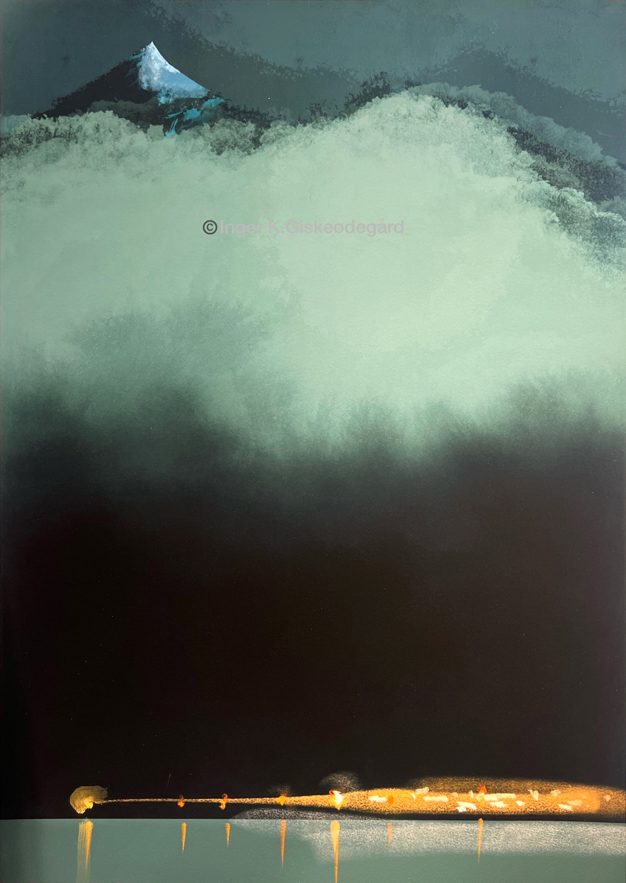 Kveld,  av Inger K. Giskeødegård, 50 x 70 cm