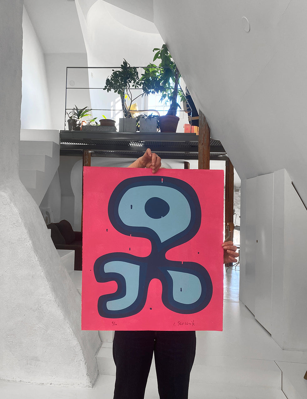 Red Optimized Emotion, silketrykk / serigrafi av Lasse Skarbøvik, 57,5 x 66,5 cm (arkformat)