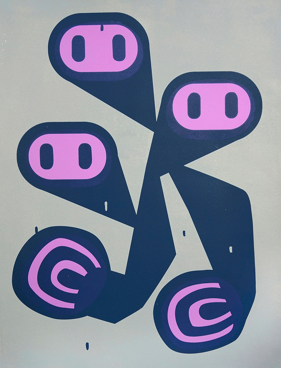 Couples Therapy (Grey), silketrykk / serigrafi av Lasse Skarbøvik, 56,5 x 75,5 cm (arkformat)