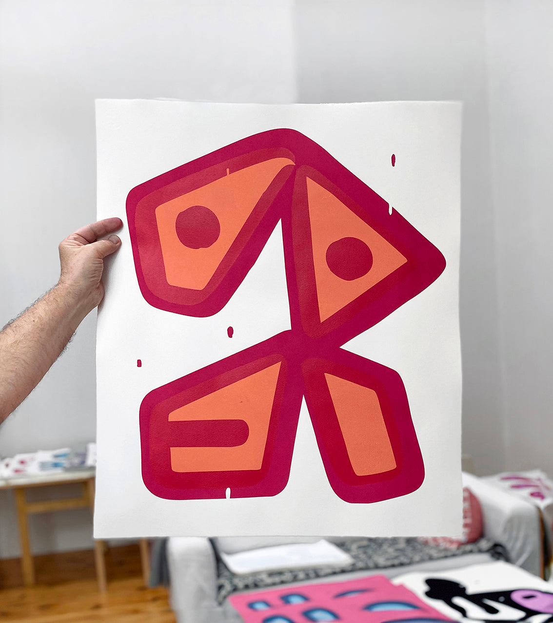 Love Puls, silketrykk / serigrafi av Lasse Skarbøvik, 56 x 69 cm (arkformat)