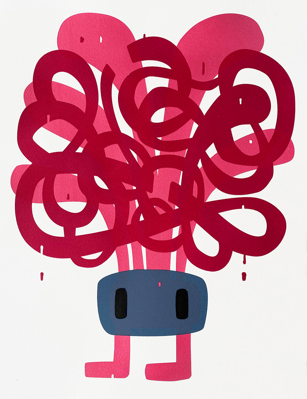 Sex Hair, silketrykk / serigrafi av Lasse Skarbøvik, 39 x 53 cm (arkformat)