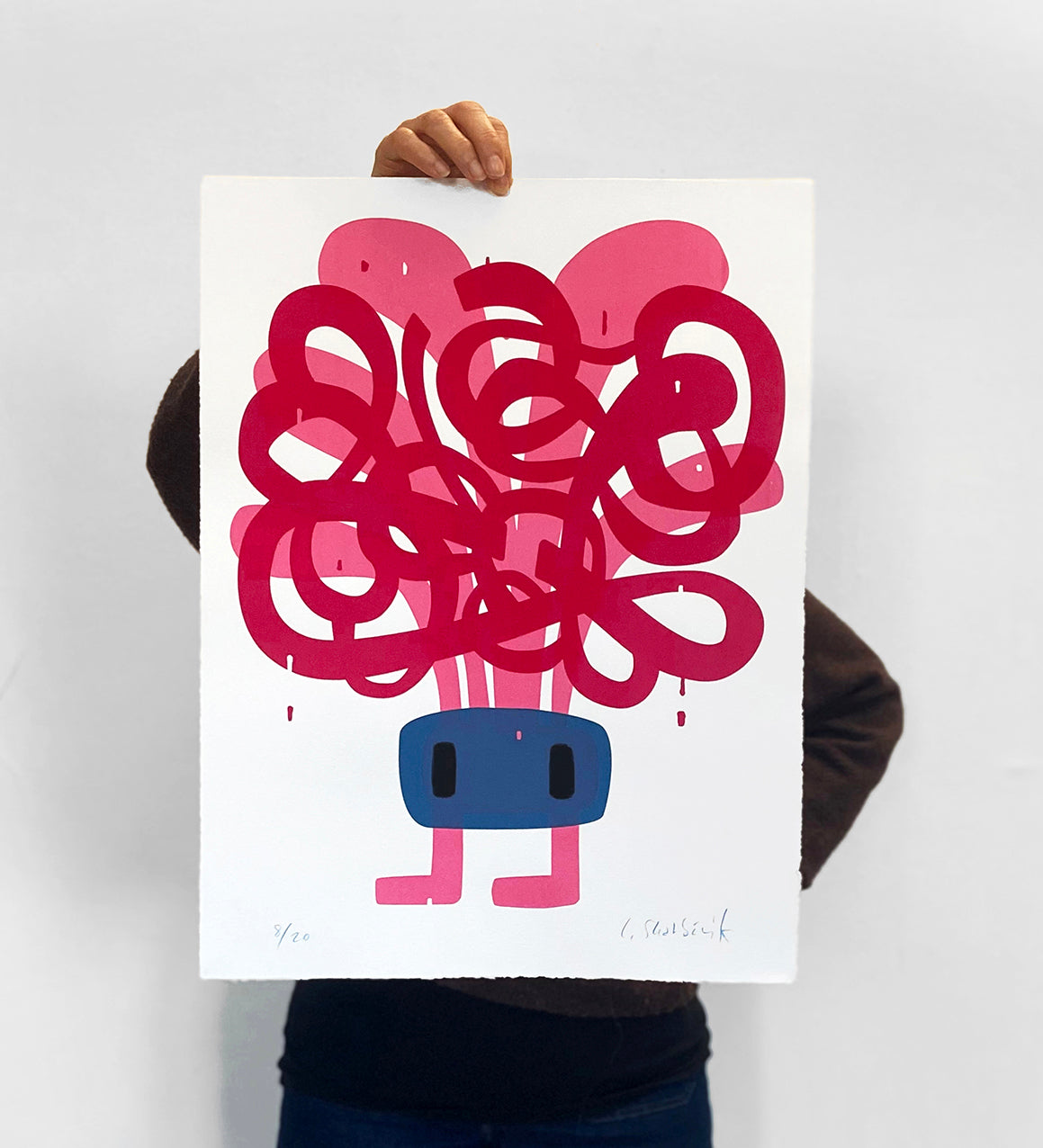 Sex Hair, silketrykk / serigrafi av Lasse Skarbøvik, 39 x 53 cm (arkformat)