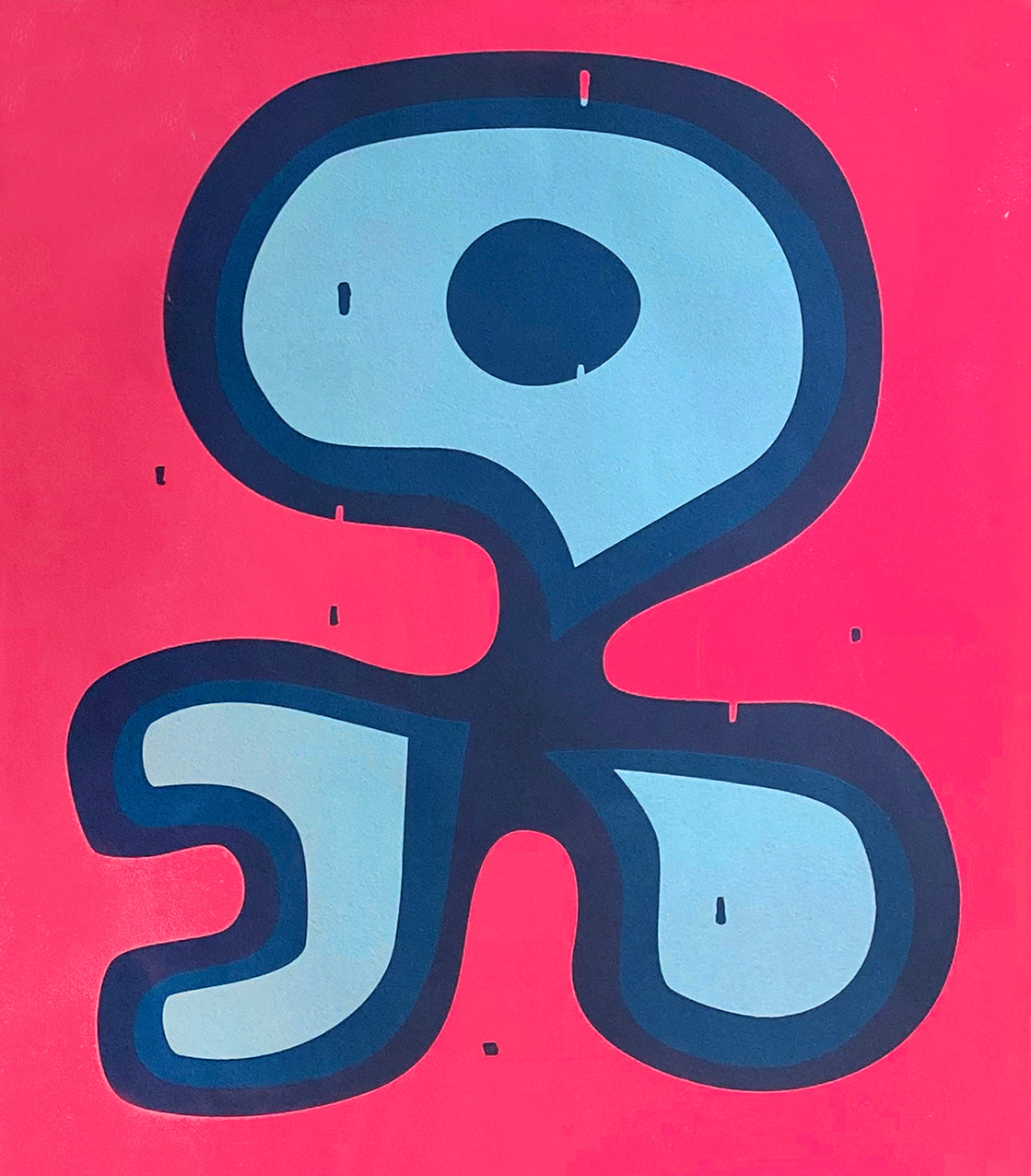 Red Optimized Emotion, silketrykk / serigrafi av Lasse Skarbøvik, 57,5 x 66,5 cm (arkformat)
