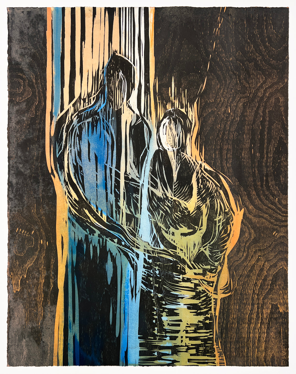 Enhet (flerfarget), tresnitt av Mia Gjerdrum Helgesen, 53 x 69 cm (arkformat)