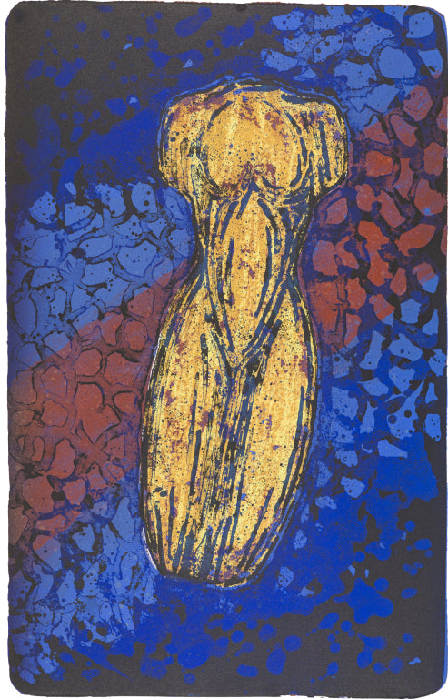 Skogblå, litografi av Nico Widerberg, 38 x 59,5 cm