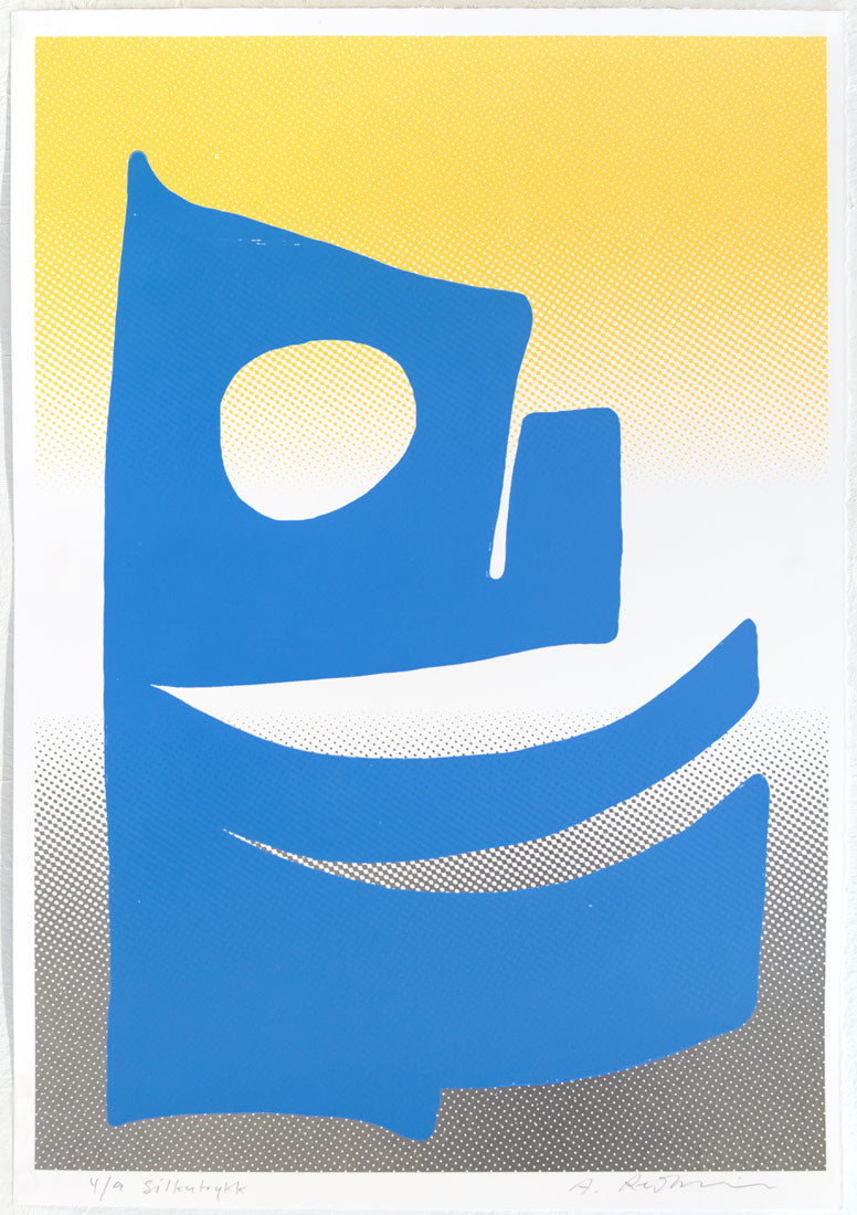 Hei Sveits, silketrykk / serigrafi av Arne Revheim, 38 x 54,5 cm (ark)