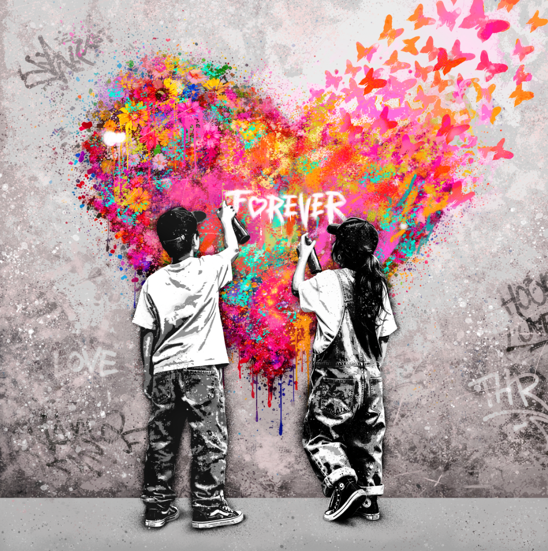 Forever US, d.g.a. av Rino Larsen, Motiv 24 x 24 cm | Papir 29 x 31 cm
