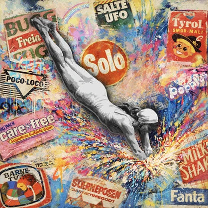 Rewind, d.g.a. av Rino Larsen, Motiv 50 x 50 cm | Papir 60 x 60 cm