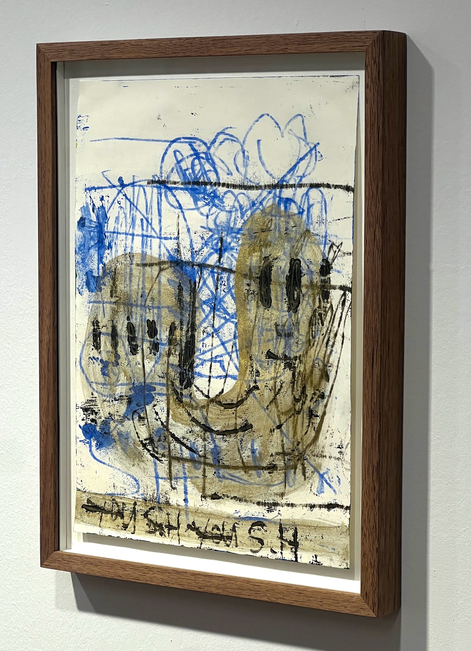 Uten tittel, maleri & tegninger, innrammet av Sebastian Helling, 26 x 34 cm med ramme