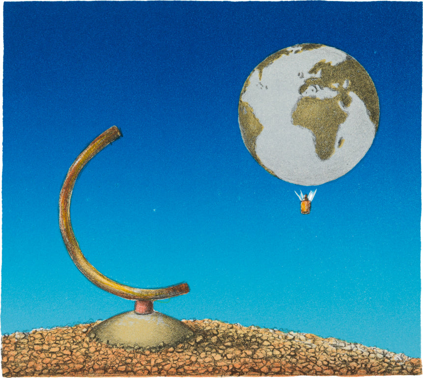 We all travel together, litografi av Tom Erik Andersen, 25 x 23,5 cm (ark)