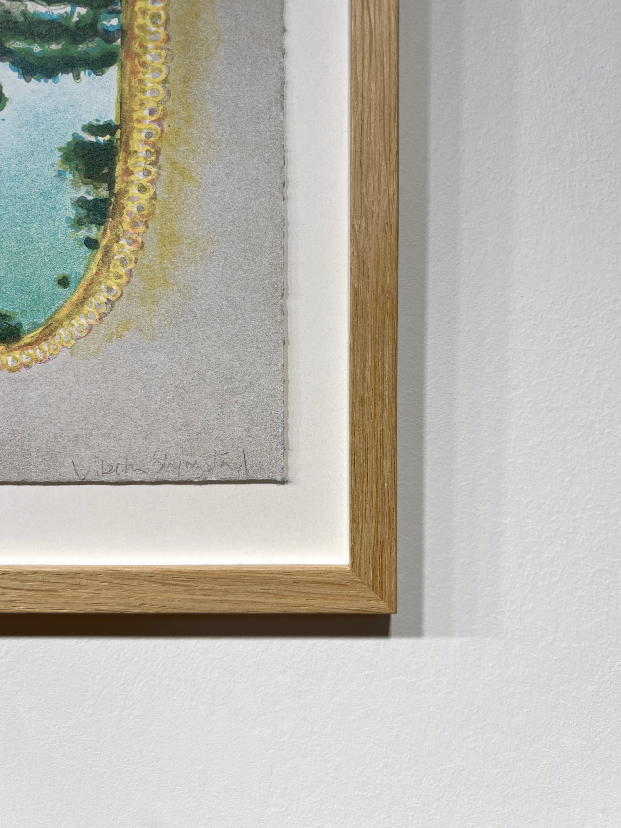 Speiling, litografi av Vibeke Slyngstad, 23 x 33, 5 cm (motiv) 