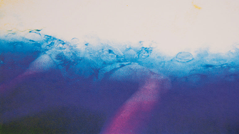 Blue motion #3, silketrykk / serigrafi av Hilde Rosenberg Bamarni, 40 x 23 cm motiv (50 x 30,5 cm ark)