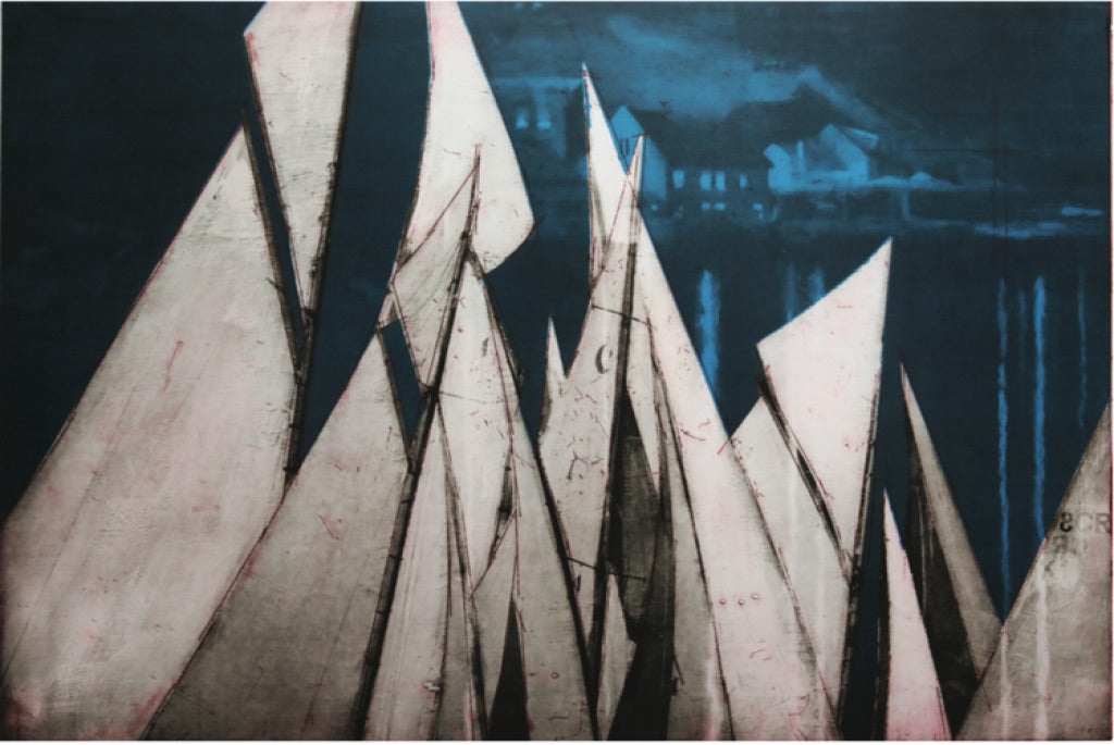 Voiles / night and day, blue house (krater)