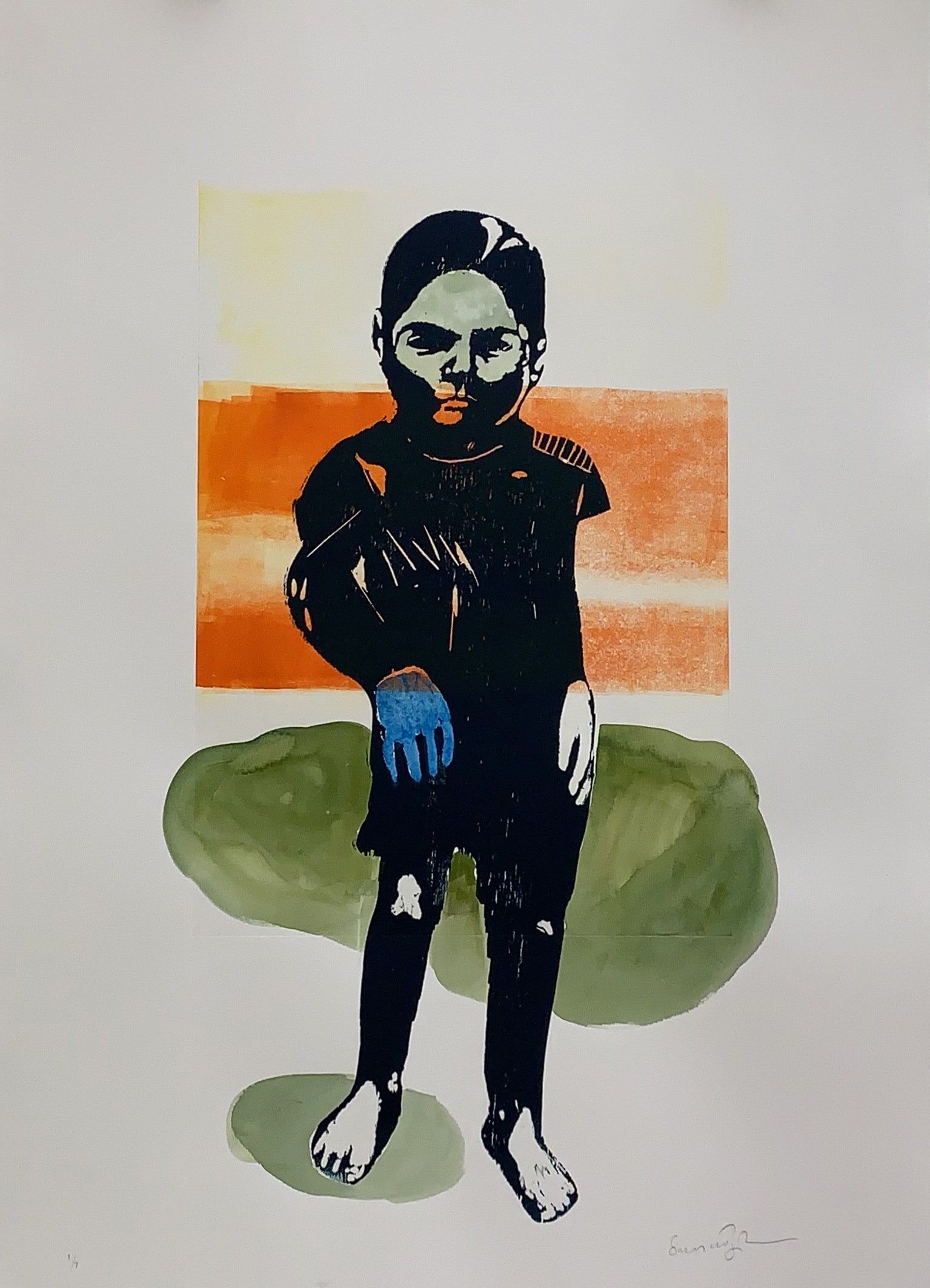 Awkward pose (oransje, grønn)