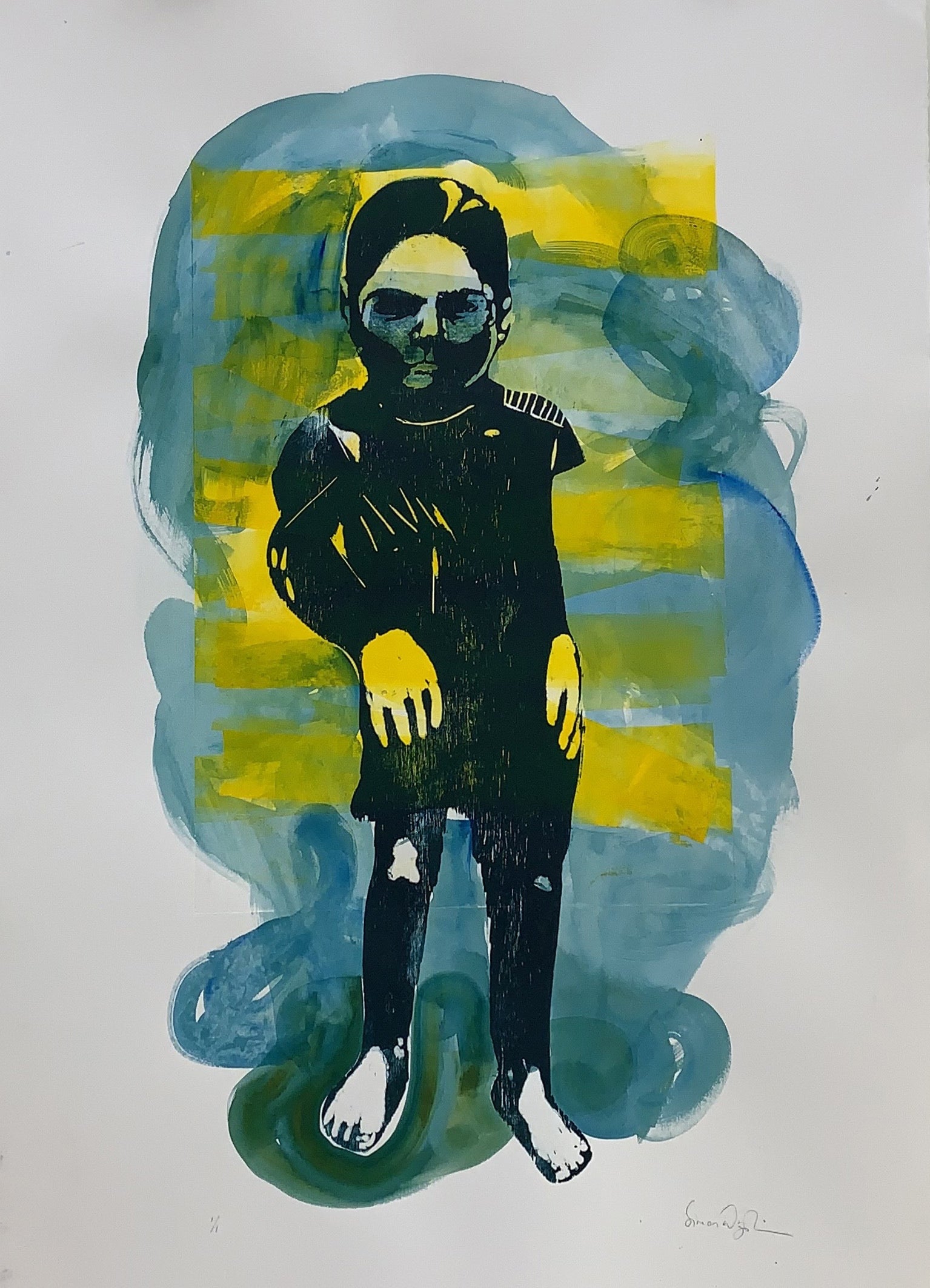 Awkward pose (gul, blå)