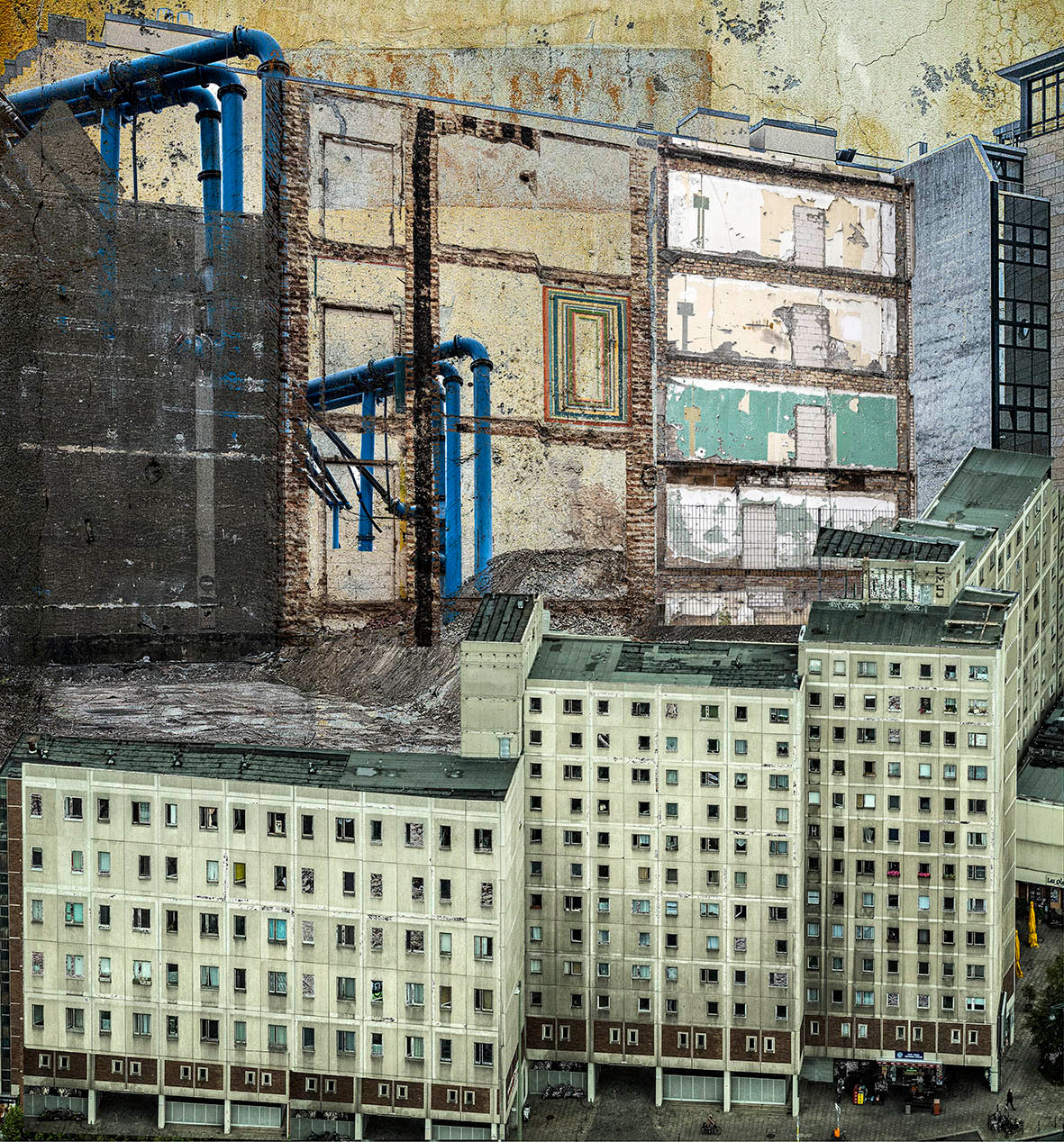 Grønne blokker og blå rør