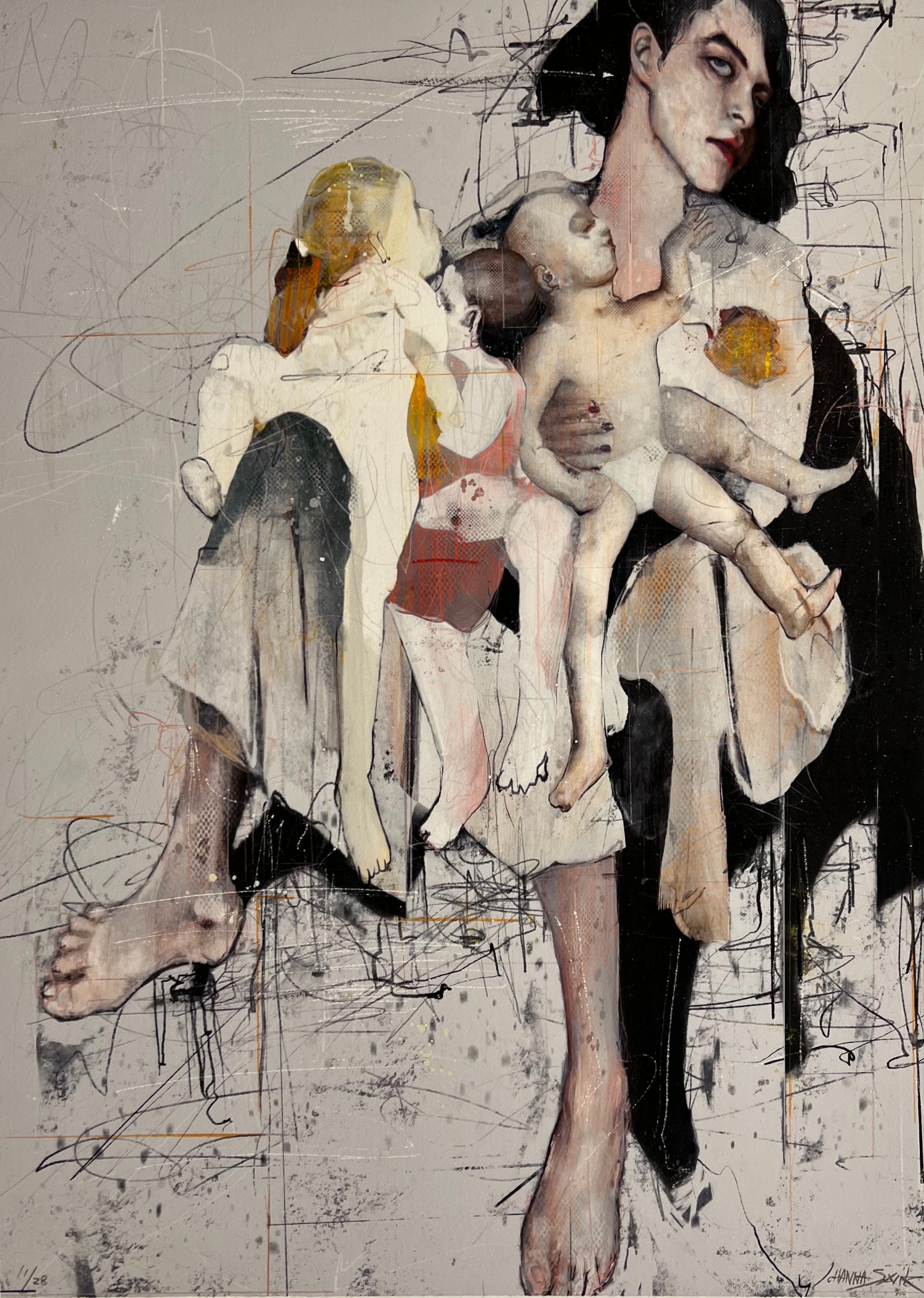 My sister + triplets