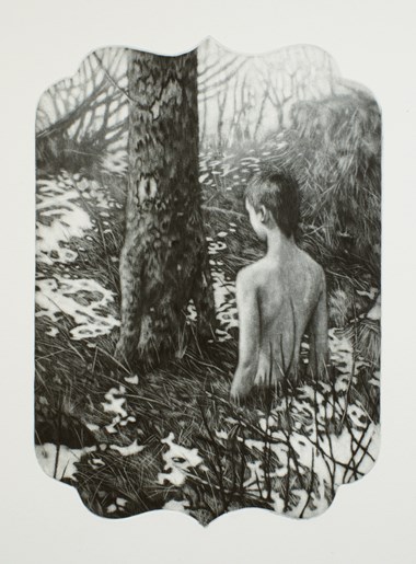 «Spring»  Mezzotint. 30 x 21 cm. 
Kr.4.500 uten ramme