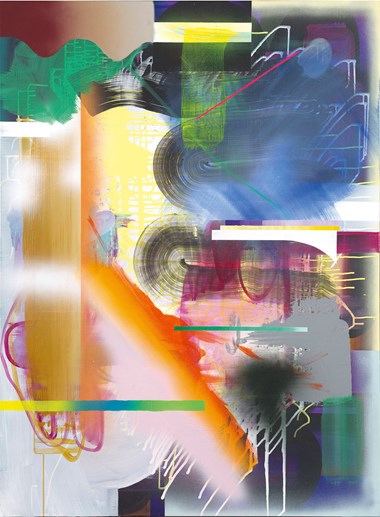 «Permafrost», 150 x 110 cm. Akryl og spray på linlerret med UV-ferniss. Pris: 57.000 med eikeramme