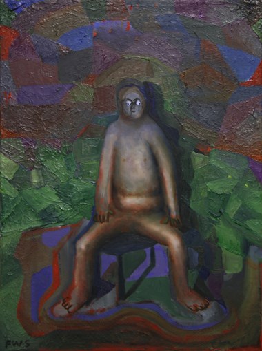  Fredrik Wiig Sørensen «Timeout» .Olje på lerret. 43 x 33 cm.  Pris: 5.000