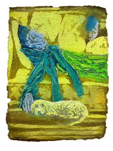 «Hyttefeber» Pastell og gouache på håndlaget papir. 75 x 55 cm. Pris: 30.000