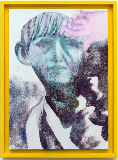 «Gjennom tåken» .Olje, pastell og pimpstein på dibond panel. 42 x 31 cm. Pris: 50.000