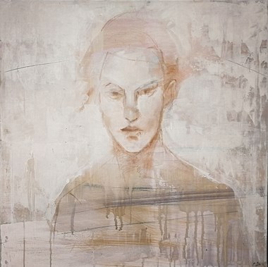 «Portrait in white», 80 x 80 cm. Pris: 18.000 SOLGT