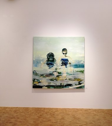 Simon Wågsholm «Middelhavsminne» Akryl på lerret. 140 x 140 cm. Pris: 50.000