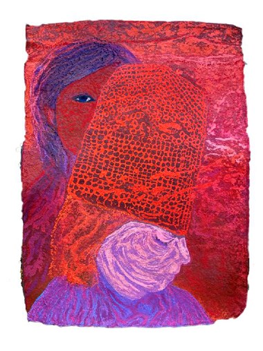 «Birøkterens lue» Pastell og gouache på håndlaget papir. 75 x 55 cm. Pris: 30.000
